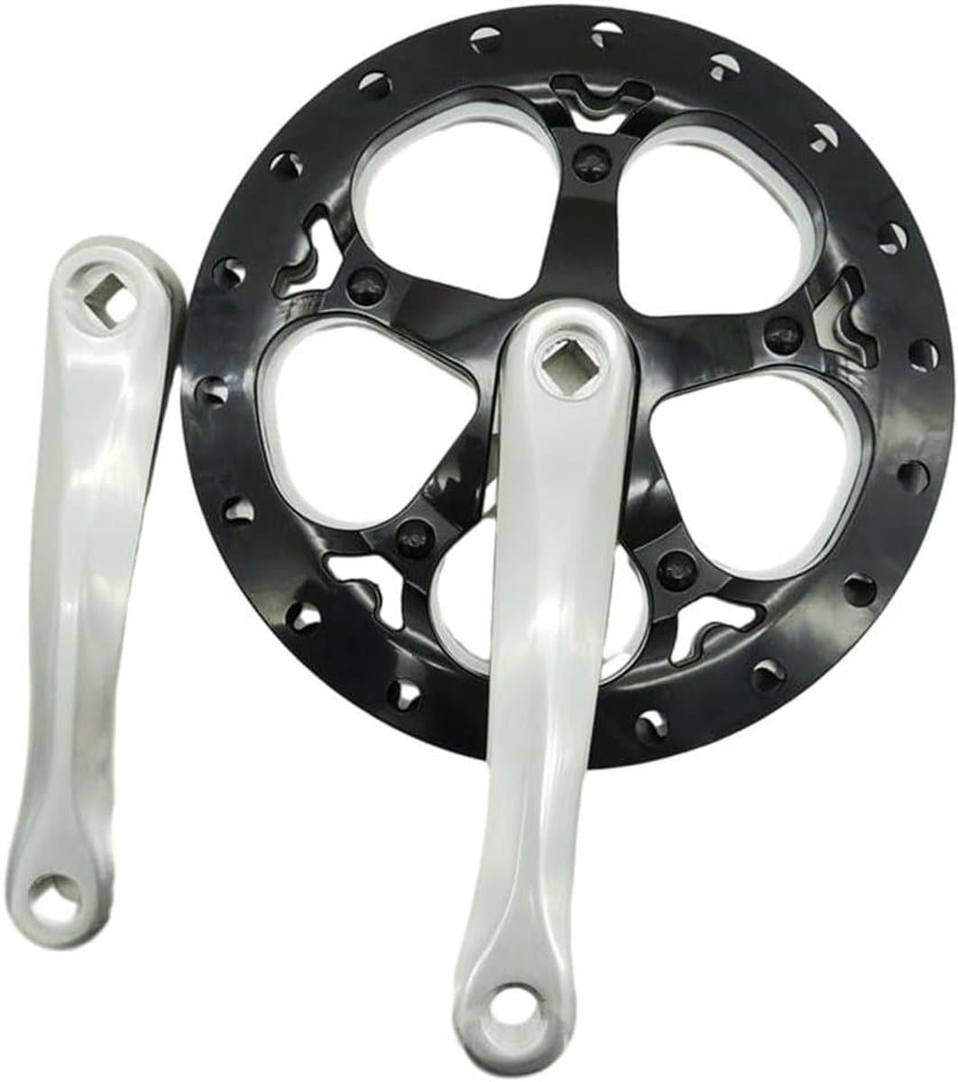 Vouwfiets Crankstel - Fietsonderdeel - Fietsen Verbeteren - Groot 52T Kettingblad - 170mm Crank - Zwart/Zilver