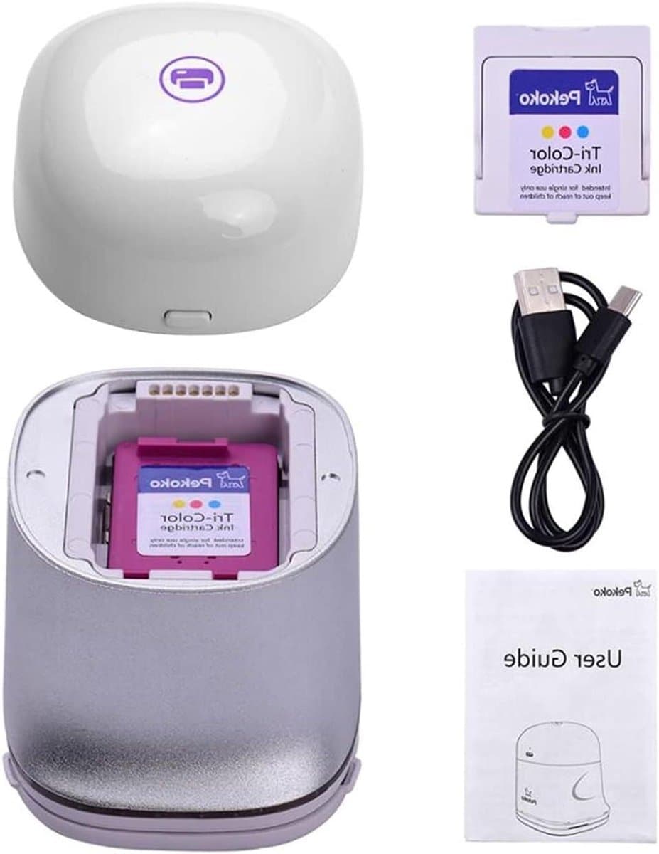 Portable Printer, Portable Color Inkjet Printer Handheld Printer Support 1200DPI Wireless Connection Compatible Smartphone