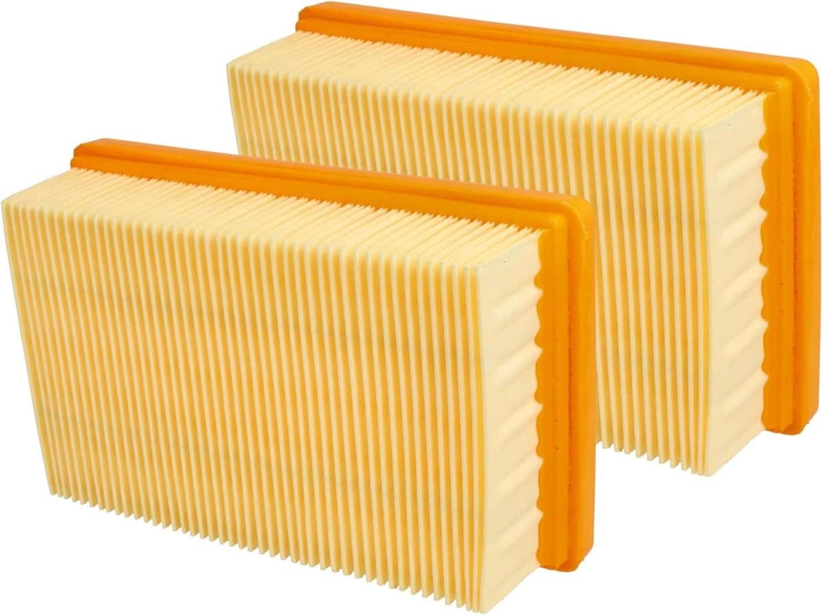 Vlakvouwfilters Stofzuiger - Reservefilters Lamellenfilter - Stofzuigen Optimaliseren - Wasbaar Hoge Filtratie - 2 Stuks - Oranje