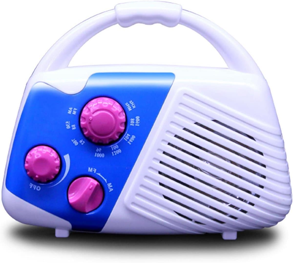 Draagbare Radio - Badkamerradio AM/FM - Muziek Luisteren Buiten - Waterdichte Speakers - 15 x 12.5 x 5.5 cm - Wit