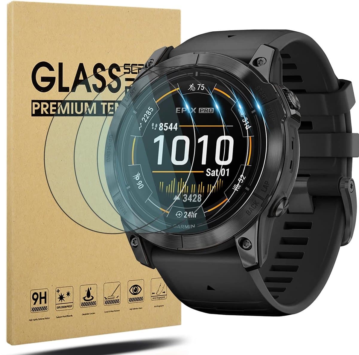 Dailygoody - Schermbeschermer - Garmin Epix Pro 51mm - Gehard Glas - Krasbestendig - HD Bescherming - Geschikt voor Smart Watch - 4-Pack