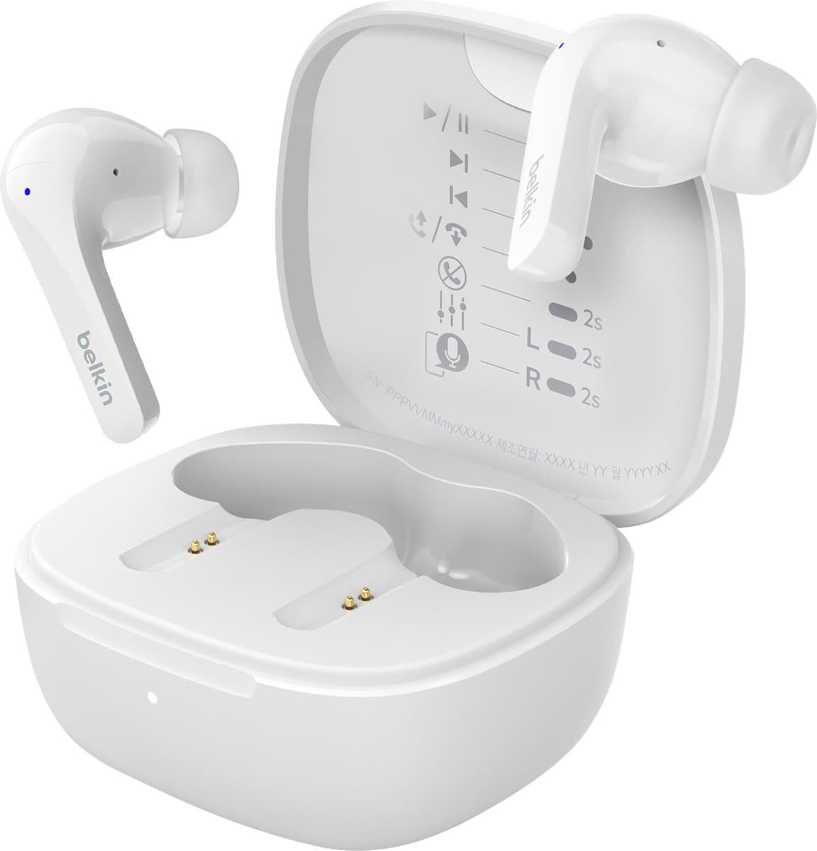 Belkin SoundForm Motion Headset True Wireless Stereo (TWS) In-ear Gesprekken/Muziek/Sport/Elke dag Bluetooth Wit