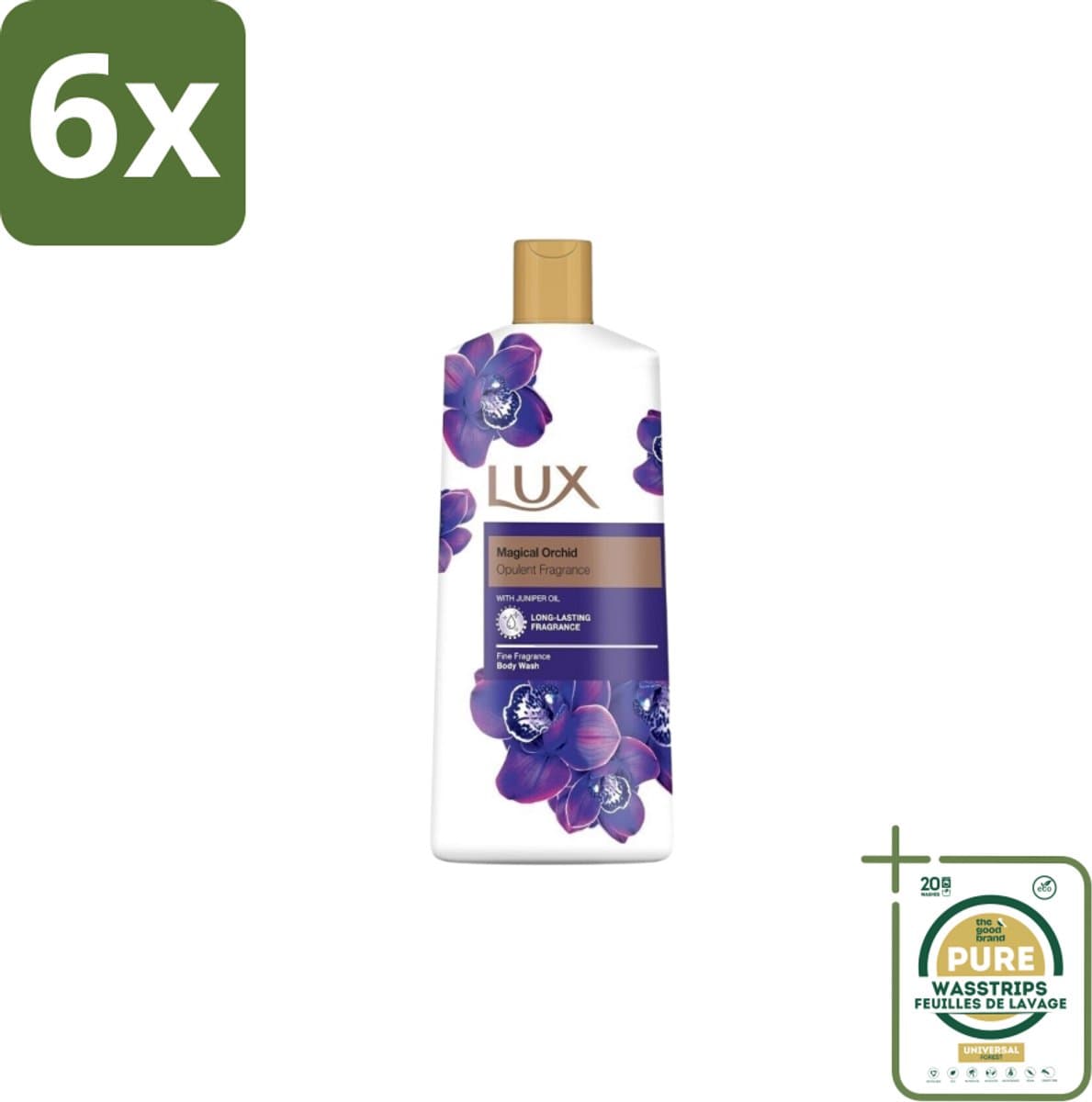 Lux – Body Wash – Magical Orchid & Juniper Oil – 600 ml - Voordeelverpakking - 6 stuks - Luxe - Spa