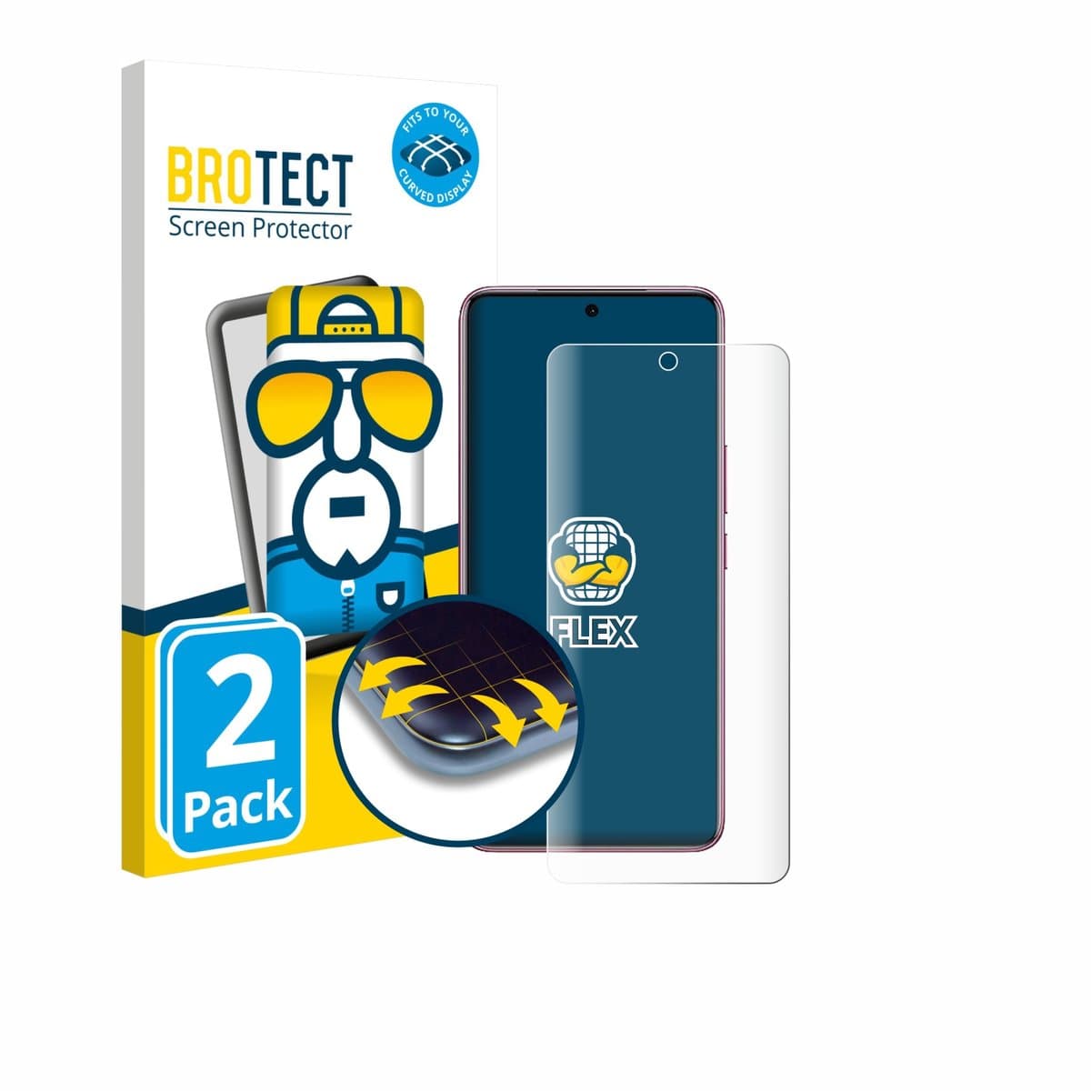 BROTECT - Screenprotector voor Vivo V60e - Folie Beschermfolie transparant volledig dekking - 2 Stuks