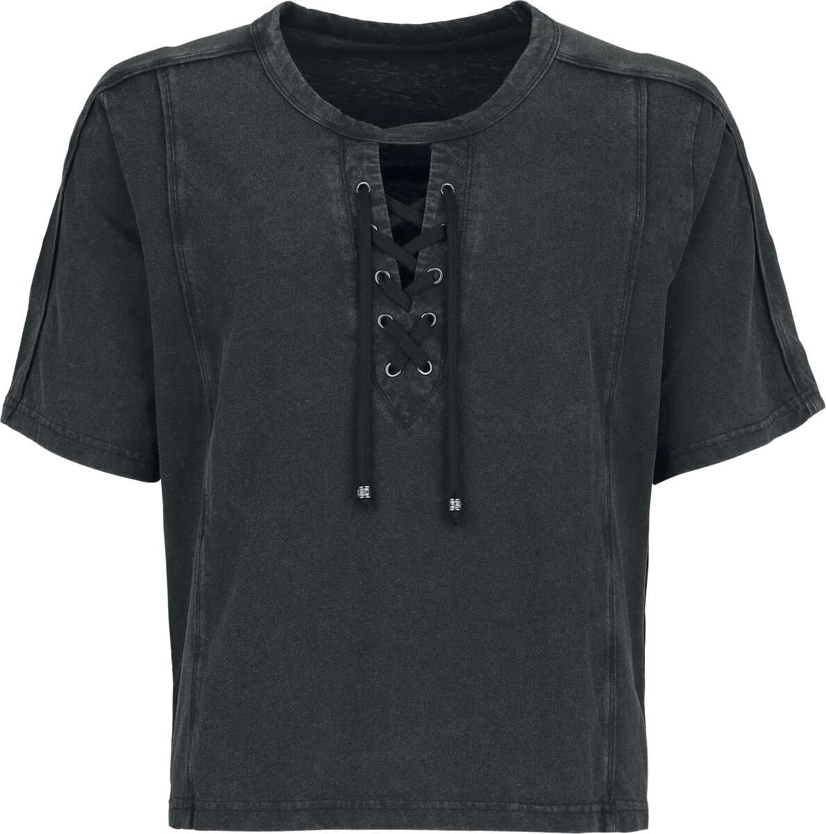 Black Premium by EMP zwart veterend T-shirt - Dames - L