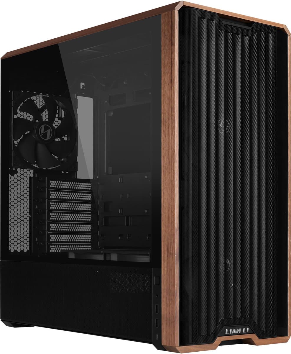 Lian Li Lancool LAN217X computerbehuizing Midi Tower Zwart, Hout