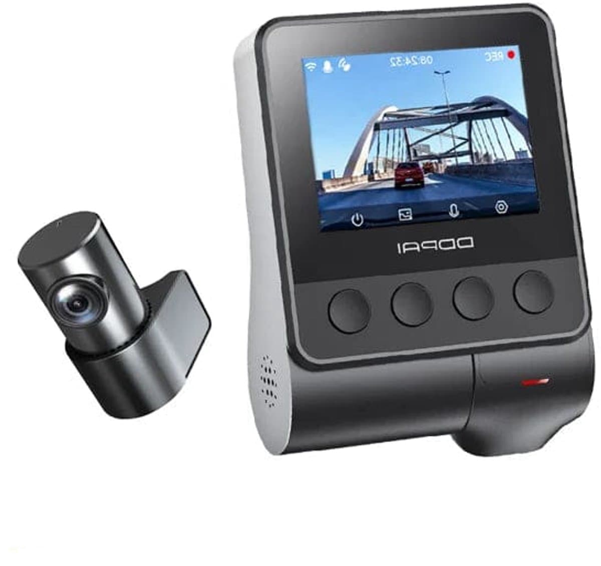 Dashcam voor Auto - Dash Cam - Dual Car Camera - 1944P HD - WiFi - Voor & Achter - 24H Parkeerbeveiliging - D²save Opslag - Zonder Geheugenkaart