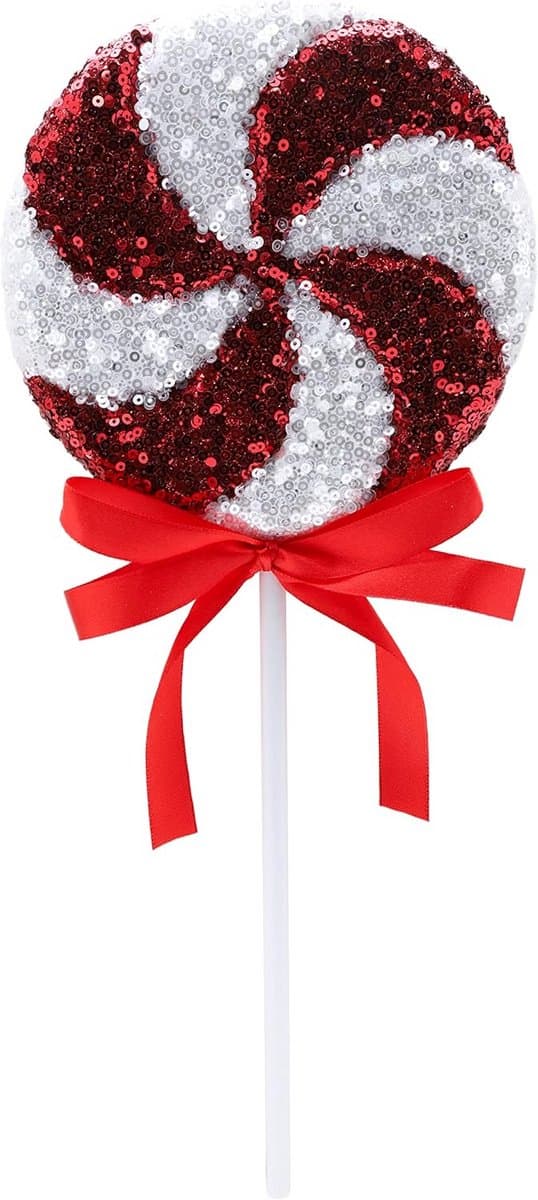 Grote Kerst Lolly Versiering 36cm - Glitter & Pailletten Kerstboom Ornament
