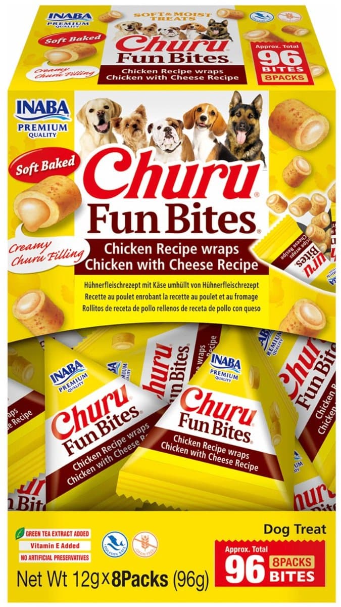 Inaba Churu Fun Bites Chicken Wraps 8x12 g - Hondensnacks - Kip&Kaas