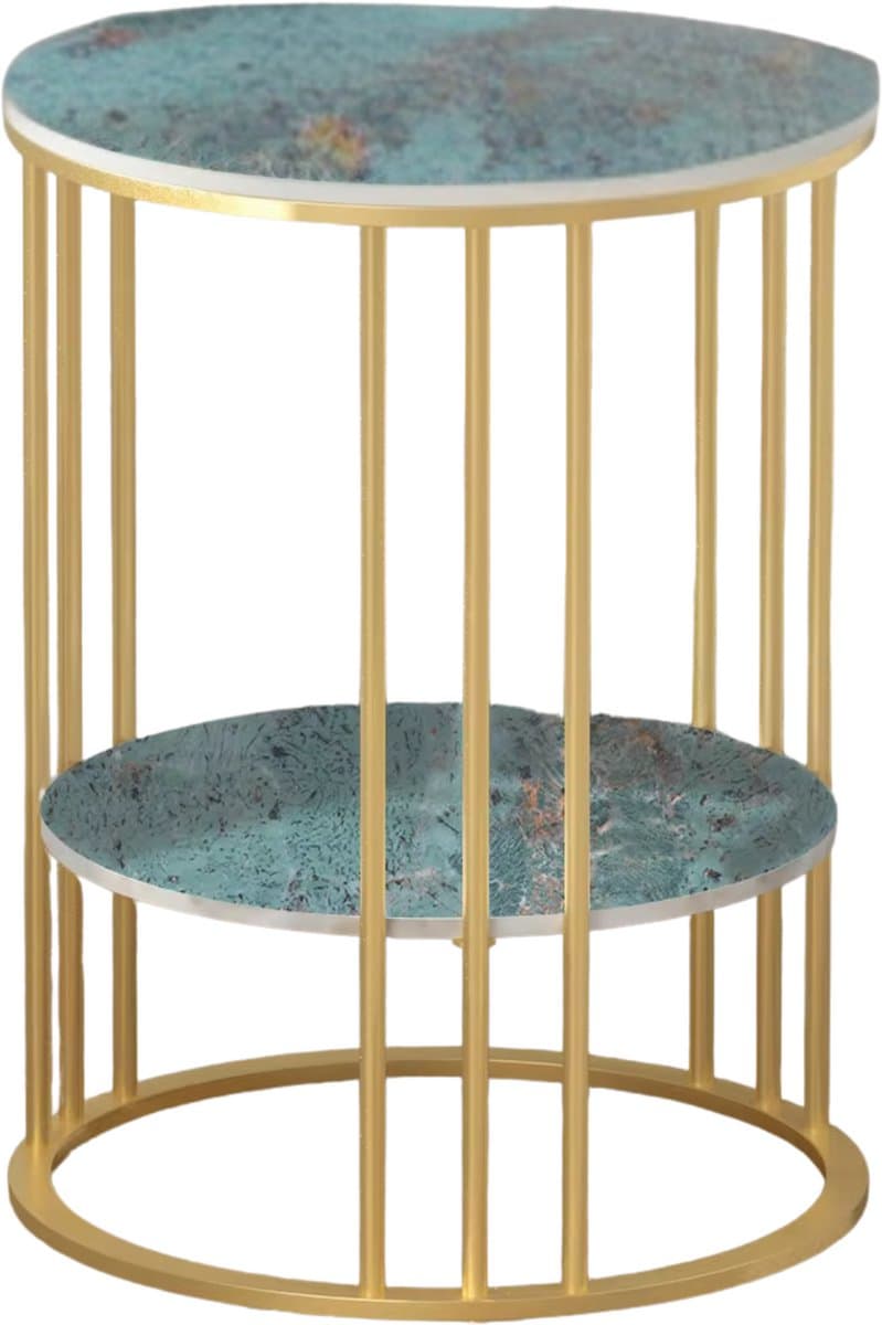Ronde bijzettafel Malito -Salontafel - Woonkamer - Emerald look - Side table - 40cm