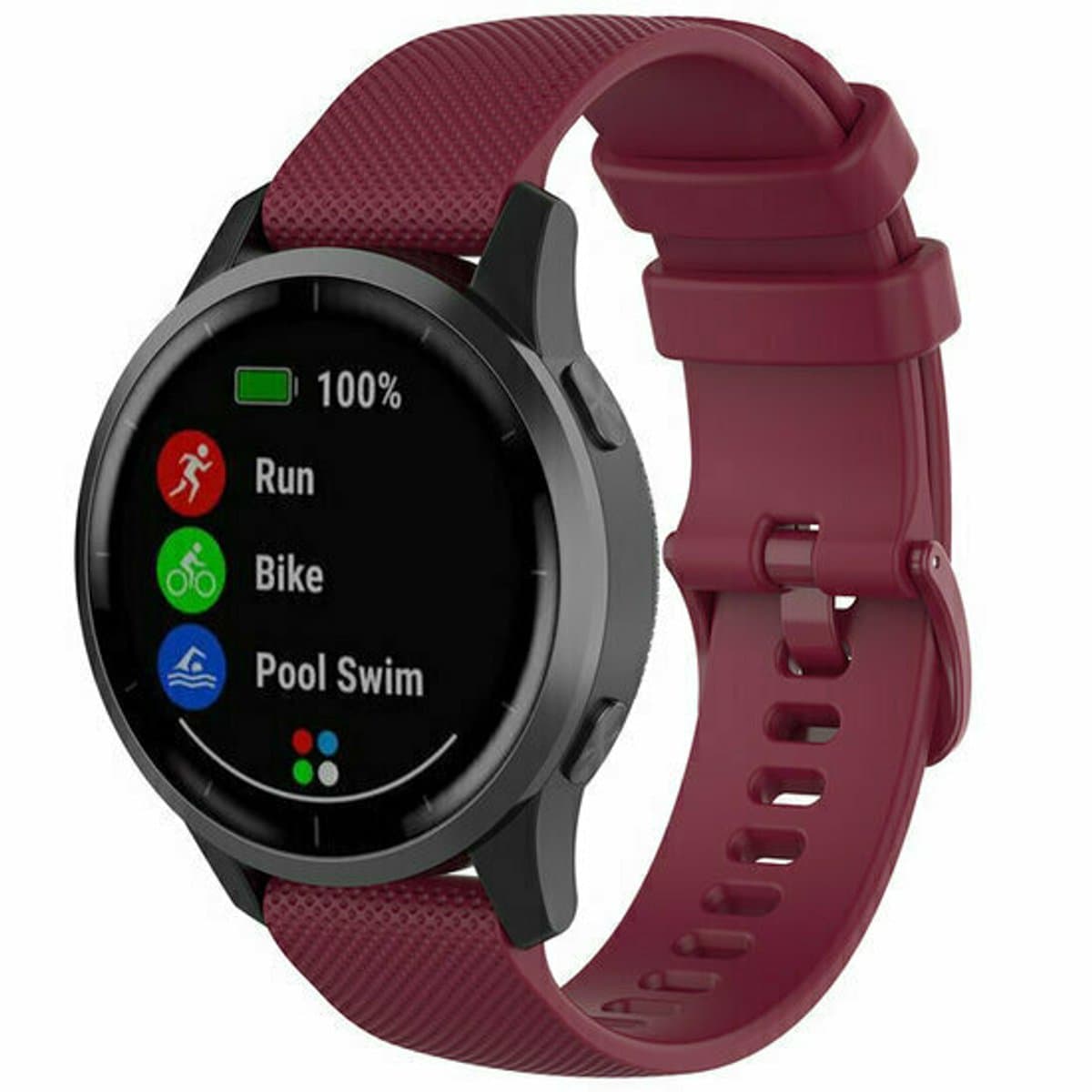 By Qubix - Sportband met motief - Wijnrood - Geschikt voor Xiaomi Redmi Watch 5 Active / Redmi Watch 5 Lite