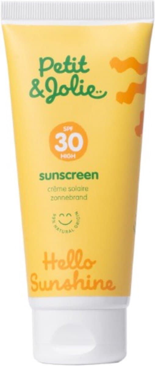 Petit&Jolie natuurlijke minerale zonnebrand SPF30 - 100 ml - parfum vrij - voor baby's, kinderen en alle leeftijden - smeert goed uit - laat geen witte waas achter