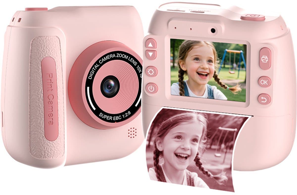 Kindercamera met instantprinter - Roze