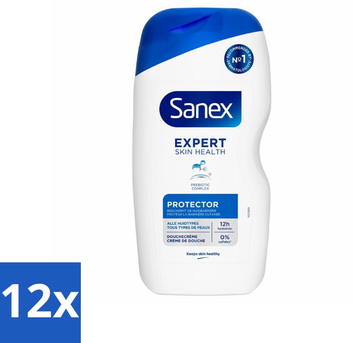 Sanex - Deskundige Huidgezondheid - Douchecrème - Beschermend - Alle Huidtypes - 400 ml - Voordeelverpakking - 12 stuks