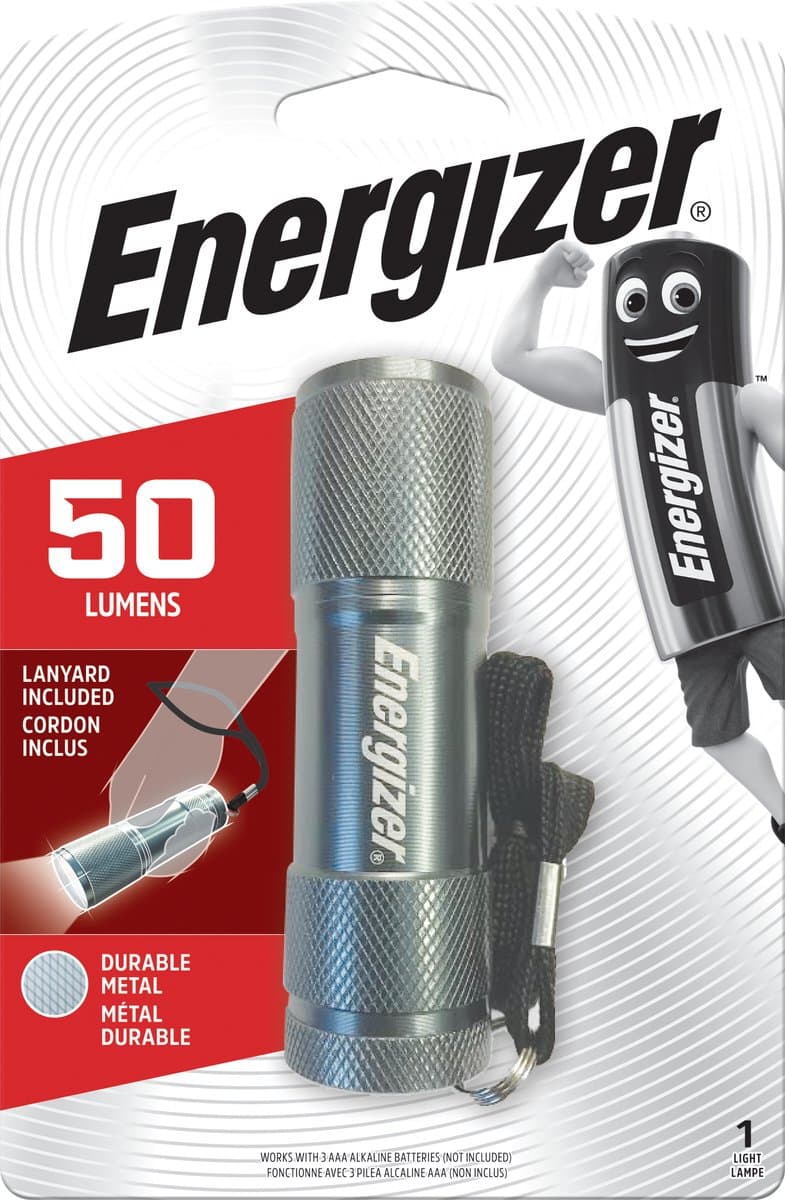 Energizer LED Zaklamp – 50 lm – 9,5 cm – Metaal – Zilver
