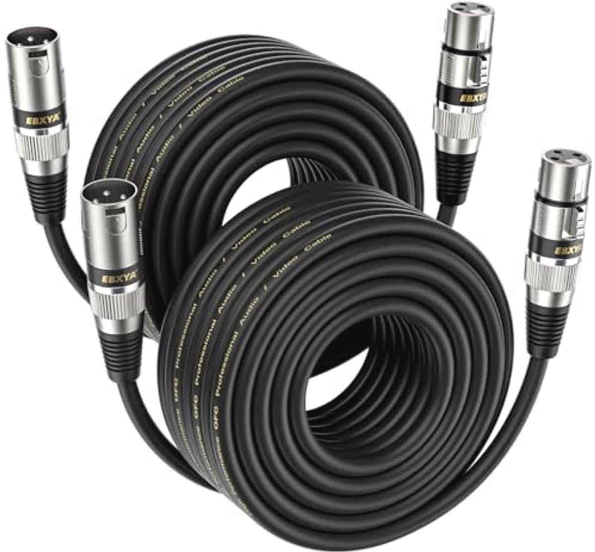 EBXYA XLR Kabel Microfoon Kabel 15M Evenwichtige Mannelijke naar Vrouwelijke XLR Patch Kabels voor PA Systeem, Studio Recorder, Versterker, Mixer