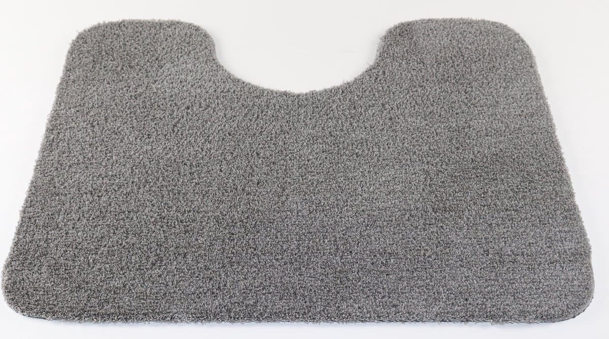 Set - PRIMA - Soft - Badmat - 50x80cm - grijs - antislip - en - Wcmat - 50x60cm - grijs - met uitsparing 21cm - antislip