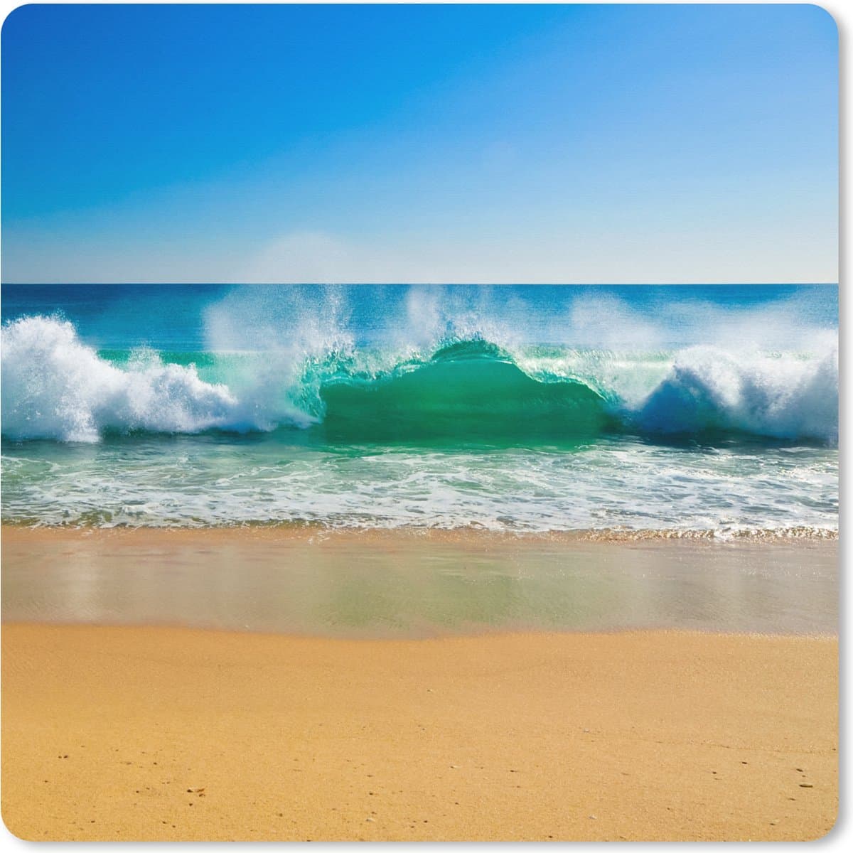 Muismat XXL 50x50 cm - Bureau onderlegger - Bureau mat Zee - Golf - Strand - Bureaumat - Gaming mousepad xl - Bureaulegger groot - Computer deskmat