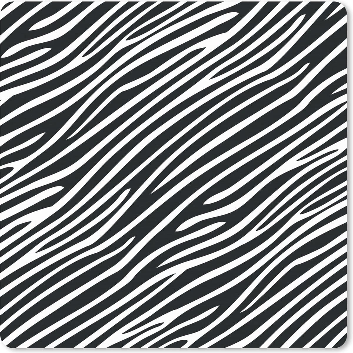 Muismat XXL 50x50 cm - Bureau onderlegger - Bureau mat Dierenprint - Zebra - Zwart - Bureaumat - Gaming mousepad xl - Bureaulegger groot - Computer deskmat