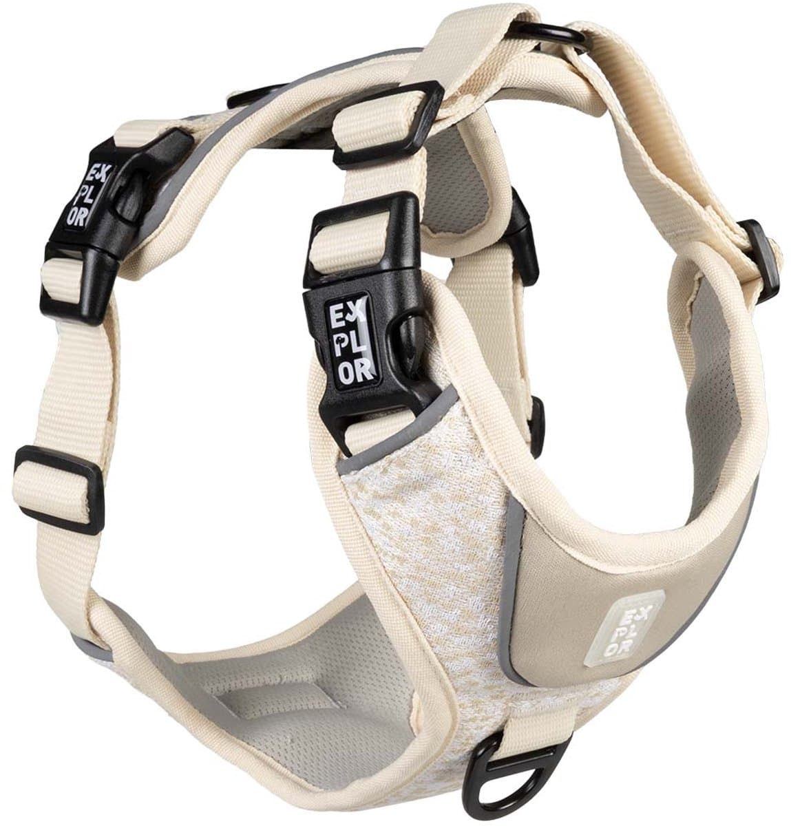 duvoplus EXPLOR Ultimate Fit harnas No-Pull Fashion voor honden S-35-45cm-40-52cm antique white