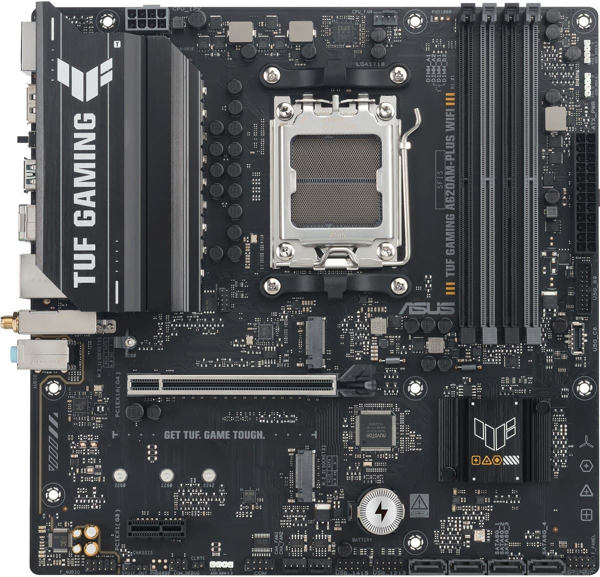 ASUS TUF Gaming A620AM-PLUS WIFI - Moederbord - Socket AM5 - Micro-ATX - AMD A620A chipset