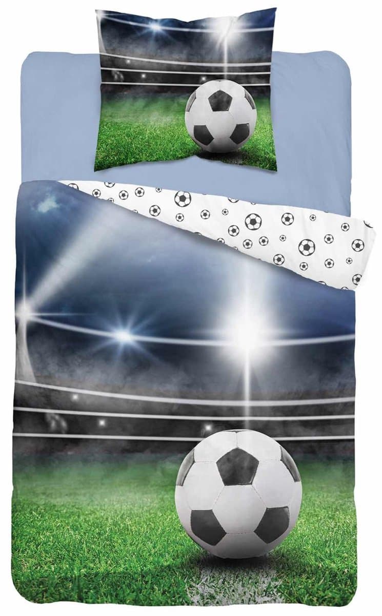 Kinderbeddengoed Voetbal 140x200 cm Katoen met Rits
