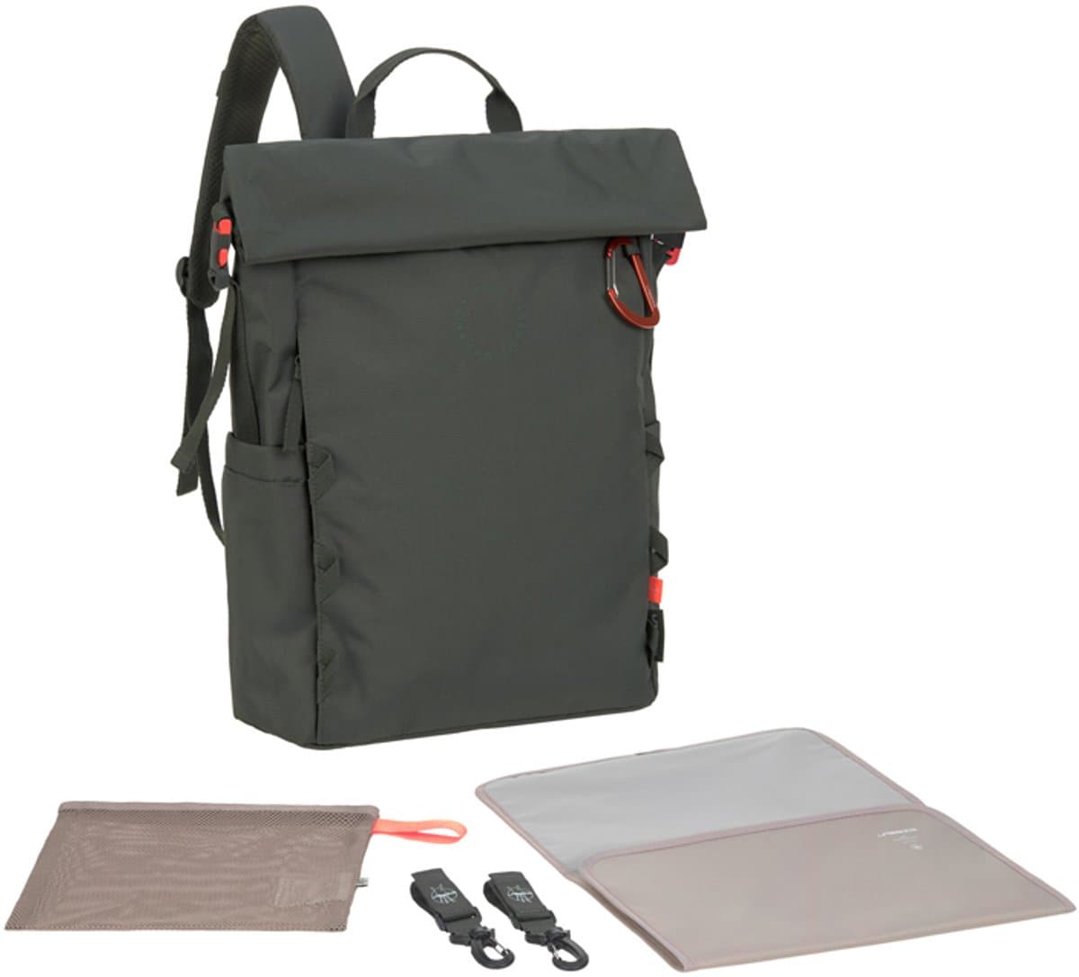 Lässig Luiertas Rugzak Outdoor Rolltop Green Label Dark Olive
