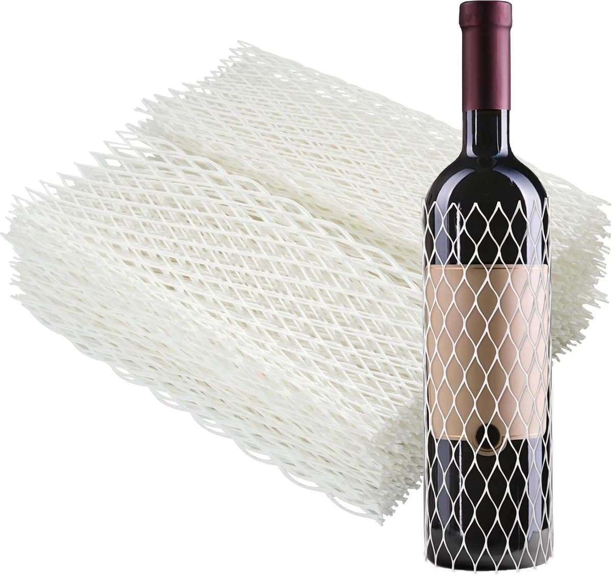 Wijnflesbeschermhoezen - Mesh - Champagne glazen - 30 stuks - Wit .