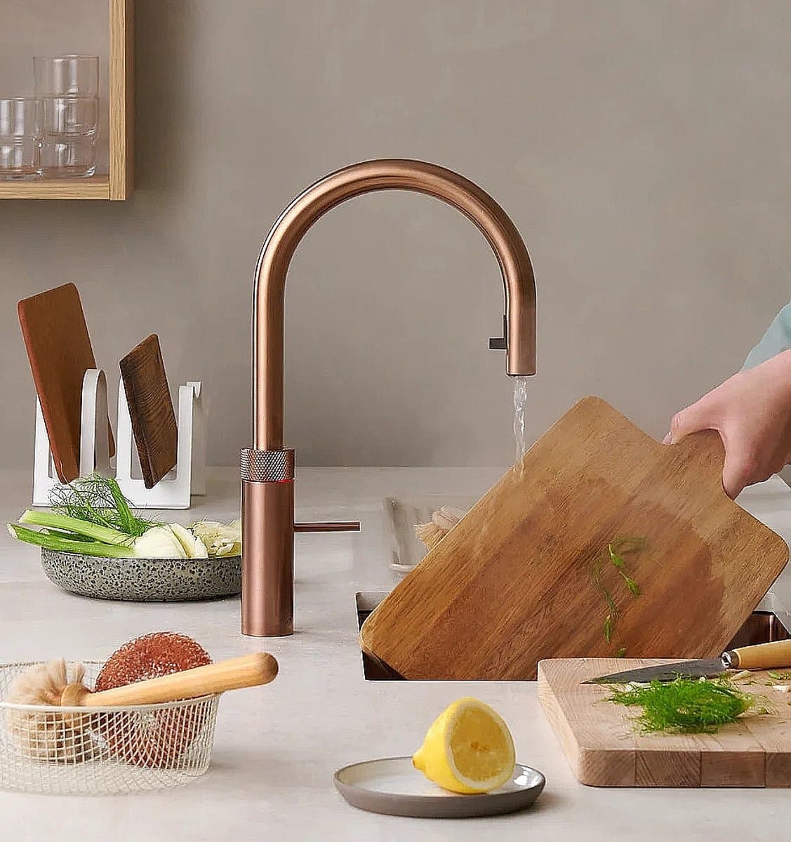 Quooker Flex Koper Rose met Combi Boiler