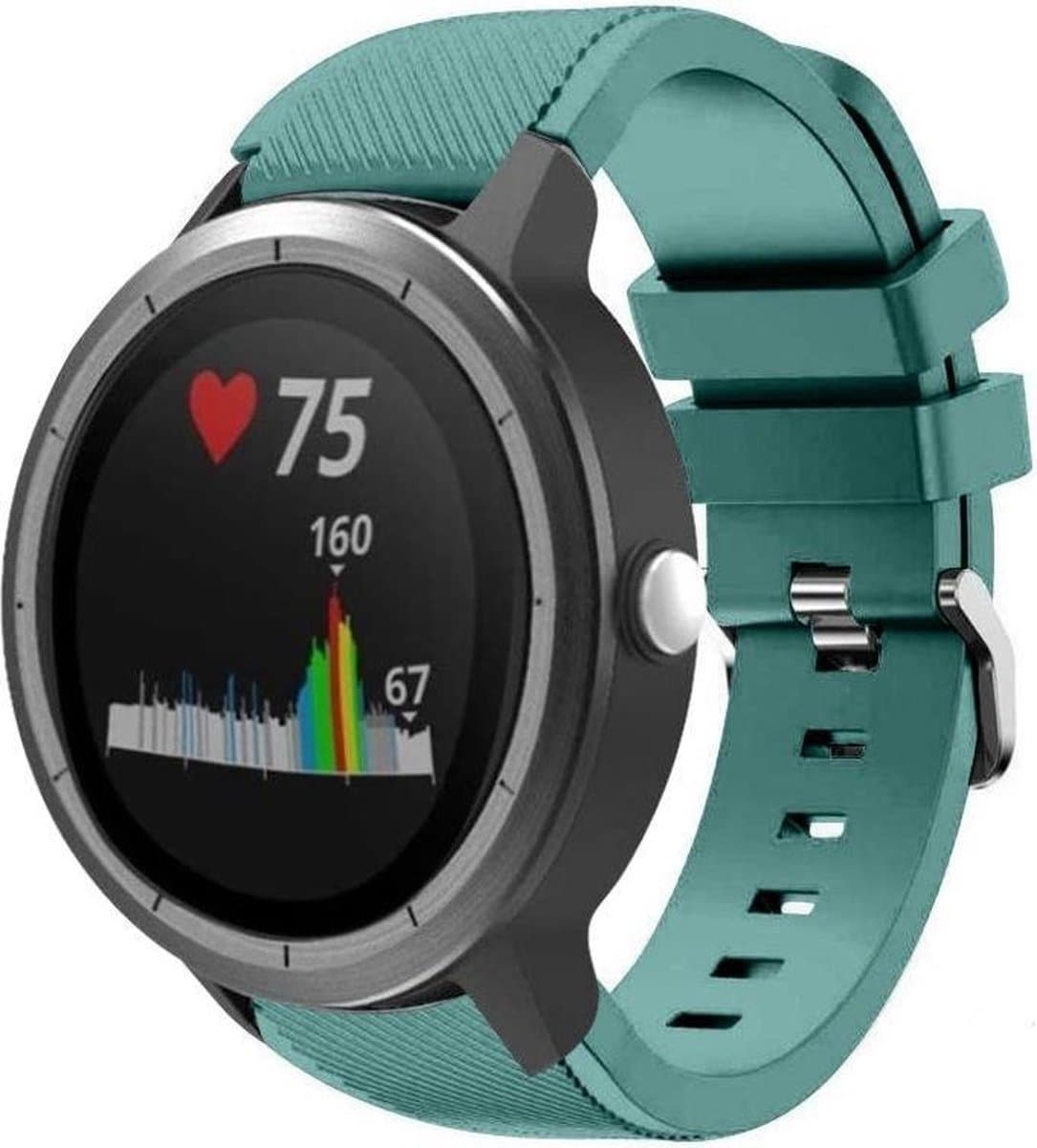 Geschikt voor Garmin Vivoactive 3 silicone band - dennengroen - 42mm