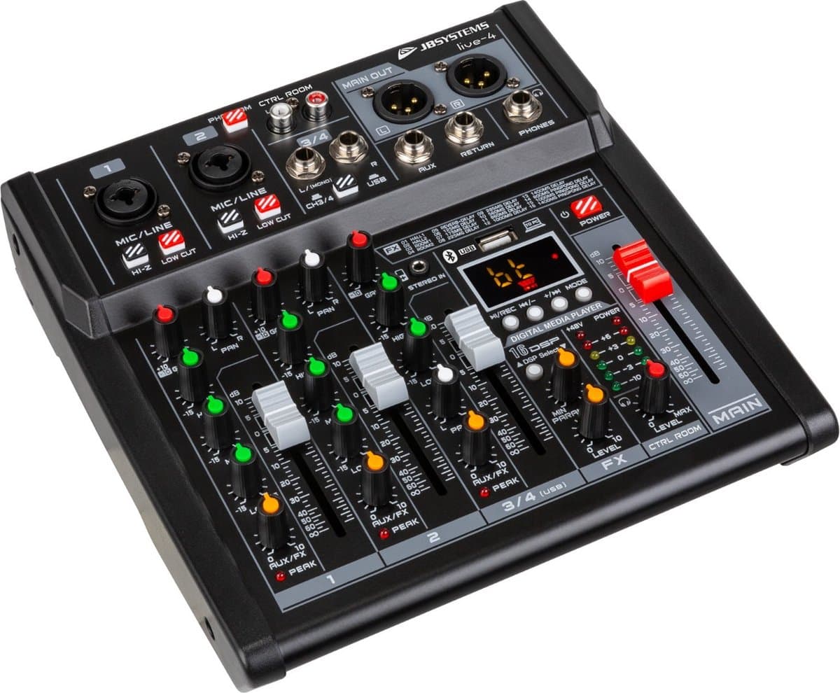JB Systems Live 4 Compacte PA mixer 4 ingangen / 3-kanalen