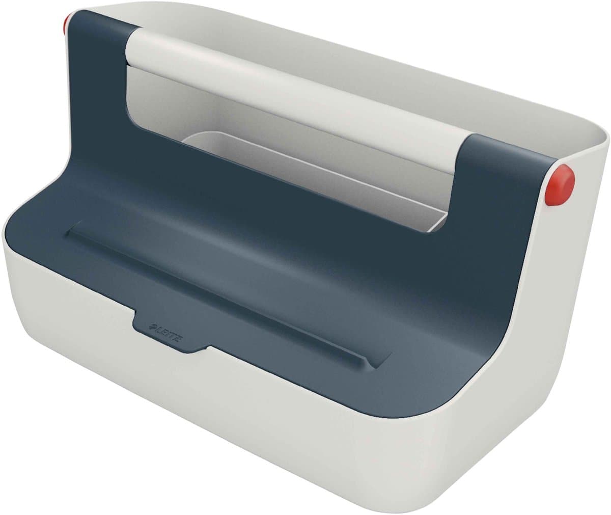 Leitz Cosy Draagbare Opbergdoos Met Vakjes - Opbergbox Met Deksel  - Ideaal voor Thuiskantoor/Thuiswerken - Fluweel Grijs