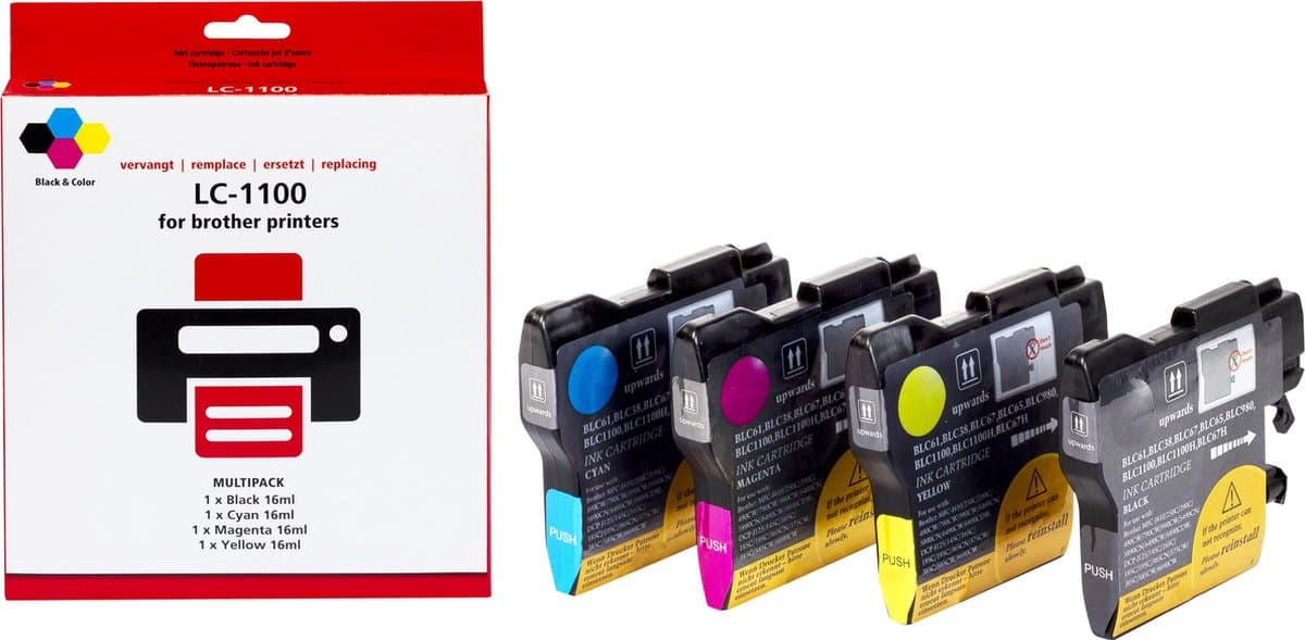 Pixeljet inktcartridge Brother LC1100 (4-pack)