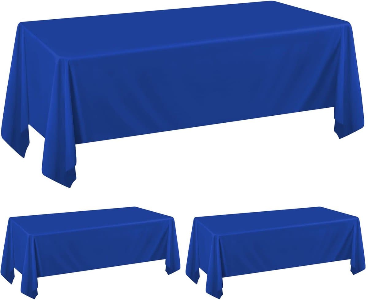 JGS ® Koningsblauwe Rechthoekige Tafelkleden voor Feestelijke Gelegenheden, 2 Stuks, 152,4 x 250,9 cm