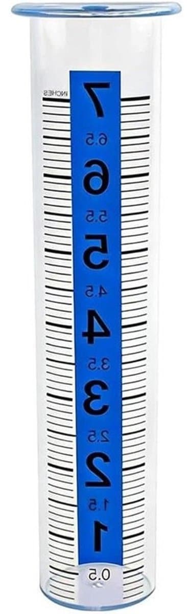 Regenmeter - Watermeter voor de tuin - Neerslag monitoren - Glow-in-the-dark - 20 cm - Blauw