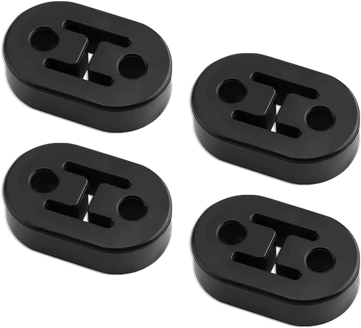 Set van 4 Universele Rubber Uitlaat Hangers voor Auto's - Duurzame Uitlaatsteunen met 2 Gaten van 12 mm, Geschikt voor Alle Voertuigen, Geluidsdempend en Betrouwbaar