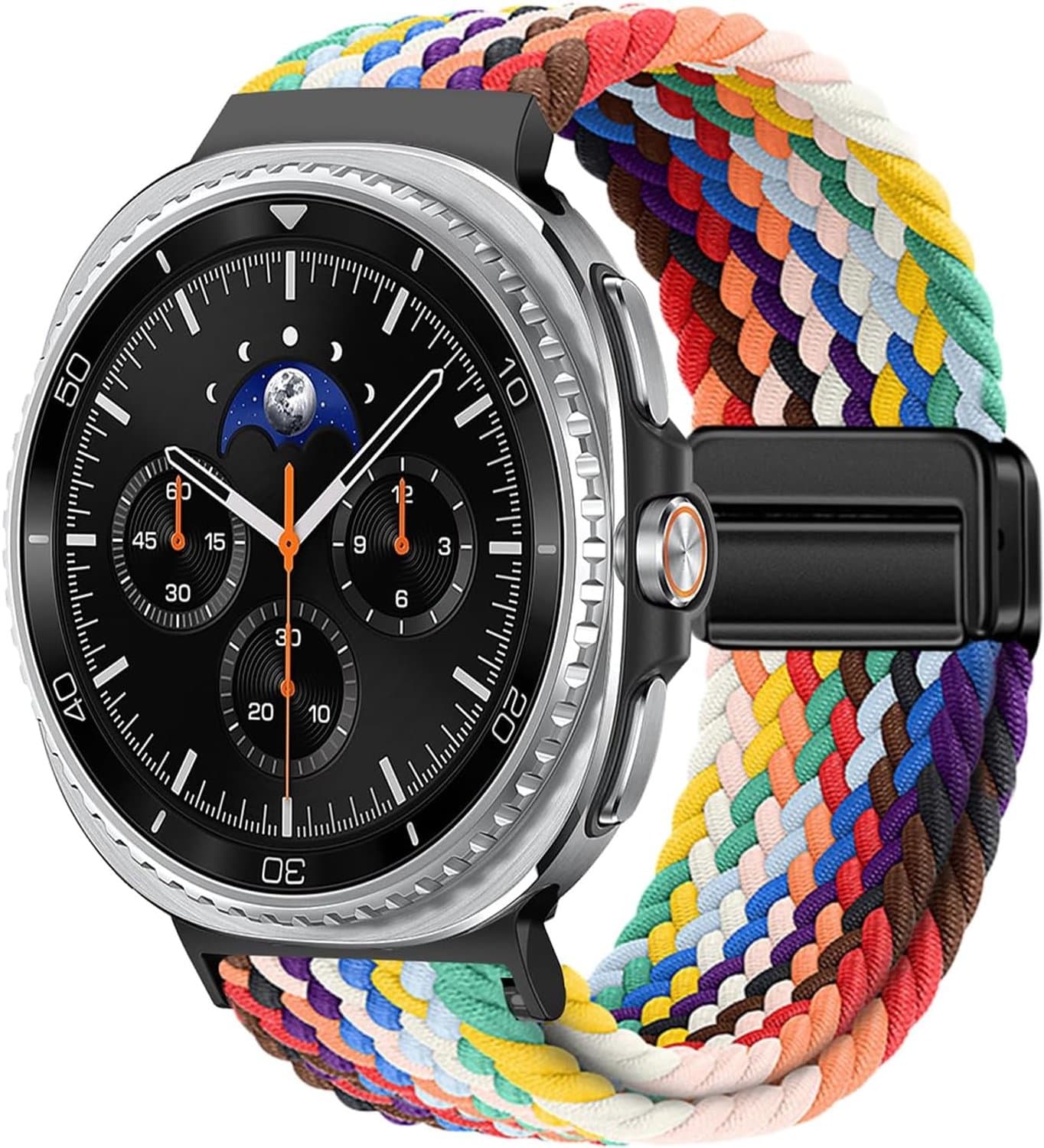 Sportband voor Samsung Galaxy Watch 8 Classic 46 mm - Elastisch Nylon - Regenboogkleur - ShopVlot