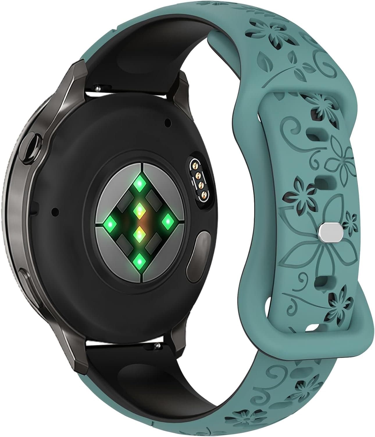 Armband voor Garmin Venu 4/3S - Gegraveerd met bloemen - Zachte siliconen sportarmband - Perfect voor dames - ShopVlot