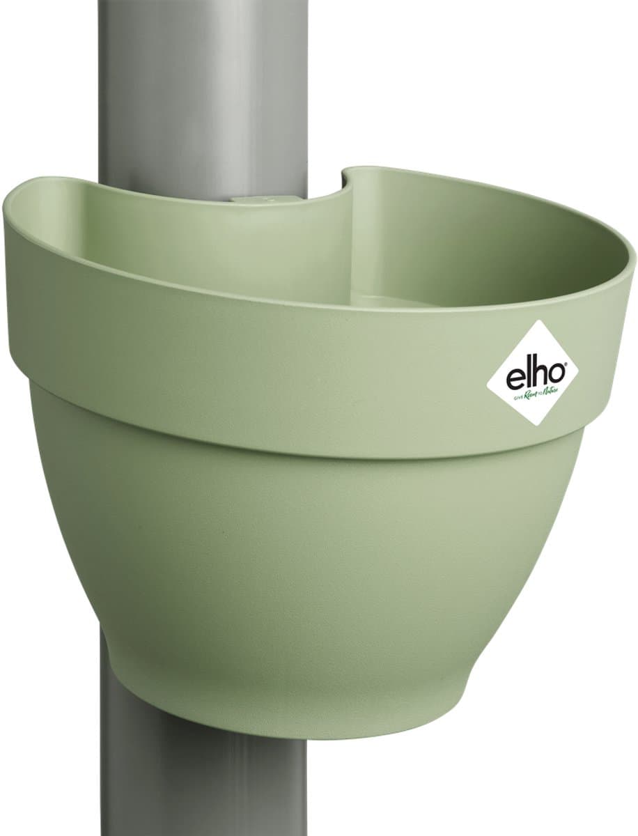 Elho Vibia Campana Regenpijpbakje - Bloempotten voor Regenpijp - 100% Gerecycled Plastic - Set van 3 - Ø 21.6 x H 16.3 cm - Pistachegroen