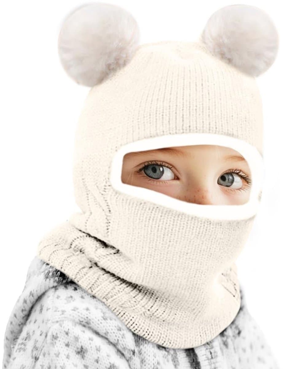 Dailygoods- Slouch Muts Warm - 2-in-1 Sjaalmuts - Gebreide Muts - Fleece Voering - Zacht Katoen - Dubbellaags - Babymuts