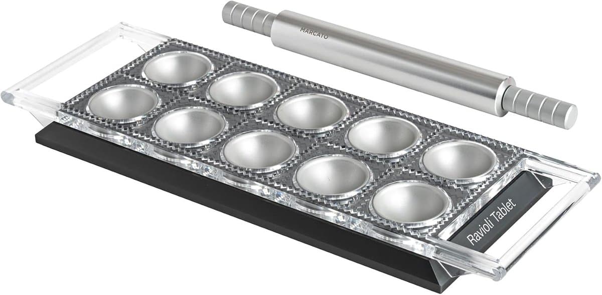 Ravioli Tablet - Deegvorm - Zelf Ravioli Maken - Gemaakt in Italië - 10 Ravioli Tegelijk - Poedergrijs