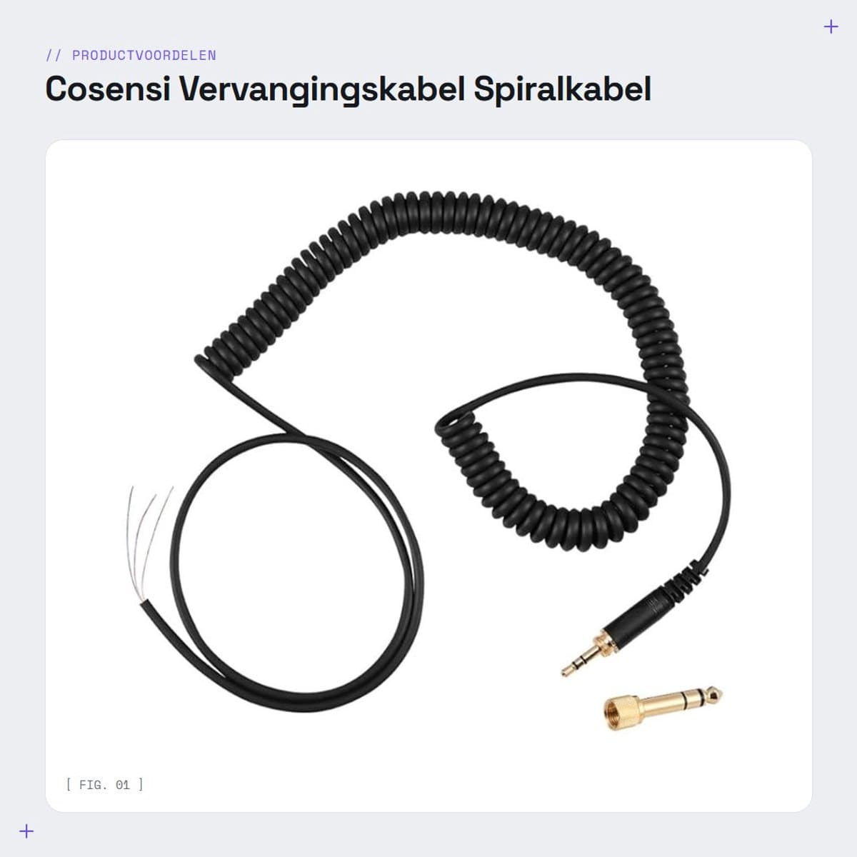 Dailygoods- Vervangkabel Hoogwaardige Audio - 3.5mm/6.5mm Plug - Compatibel met DT 770/770Pro/990/990Pro - Duurzaam - Antiradiatie - Versterkte Veerkabel - Audio Kabel