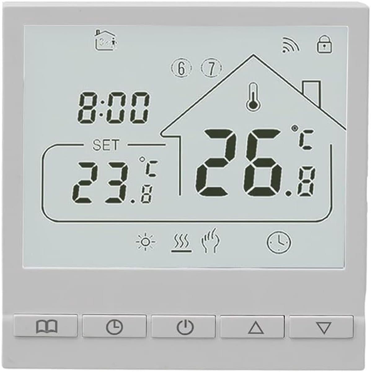 Slimme Vloerthermostaat - Verwarmingscontroller App - Comfort Thuis - Programmeerbaar met App - 86x86 mm - Wit