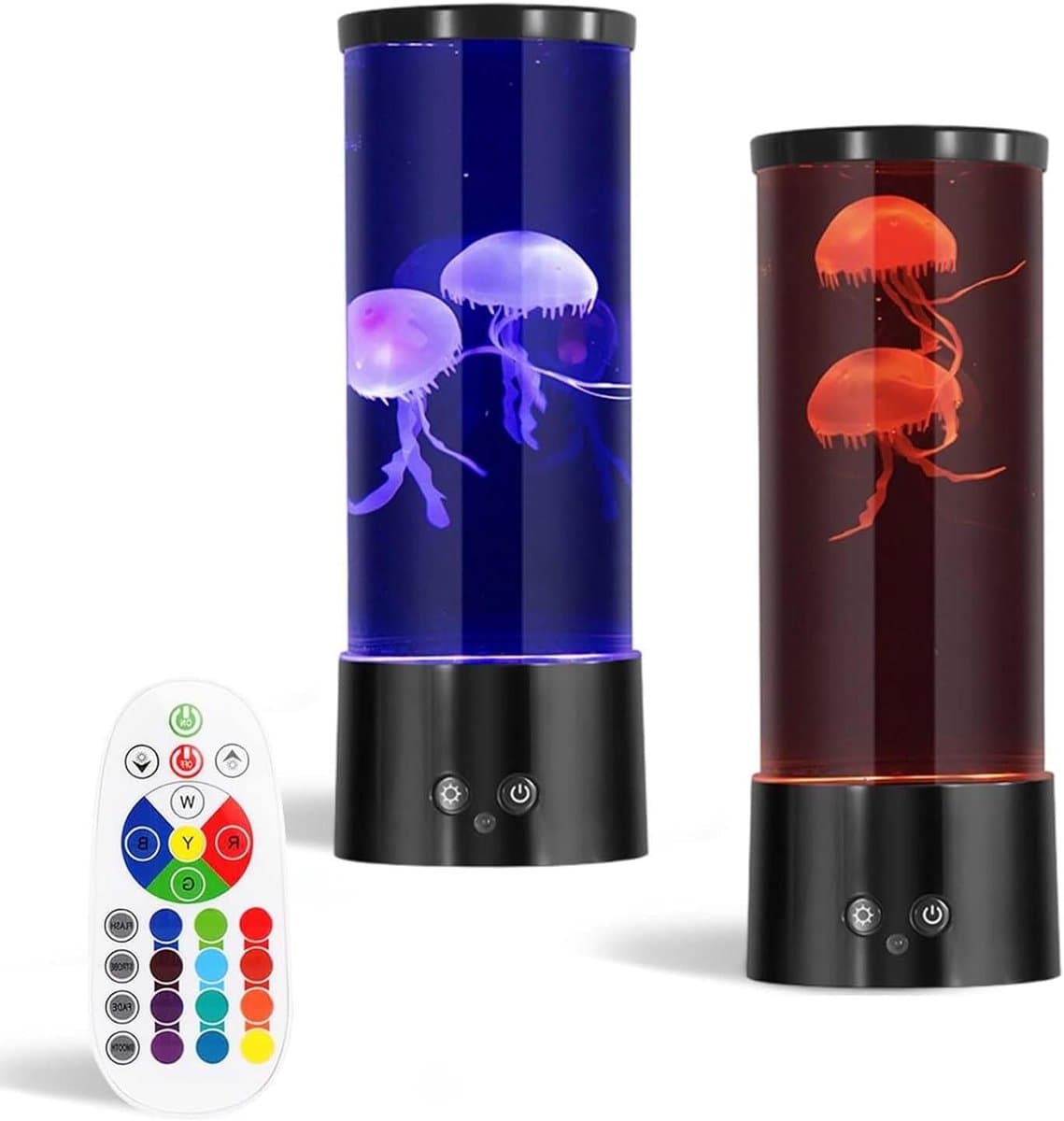 Kwallen lamp - Decoratieve lamp - Sfeerverlichting thuis - 17 kleuren 4 modi - Ronde vorm - Zwart