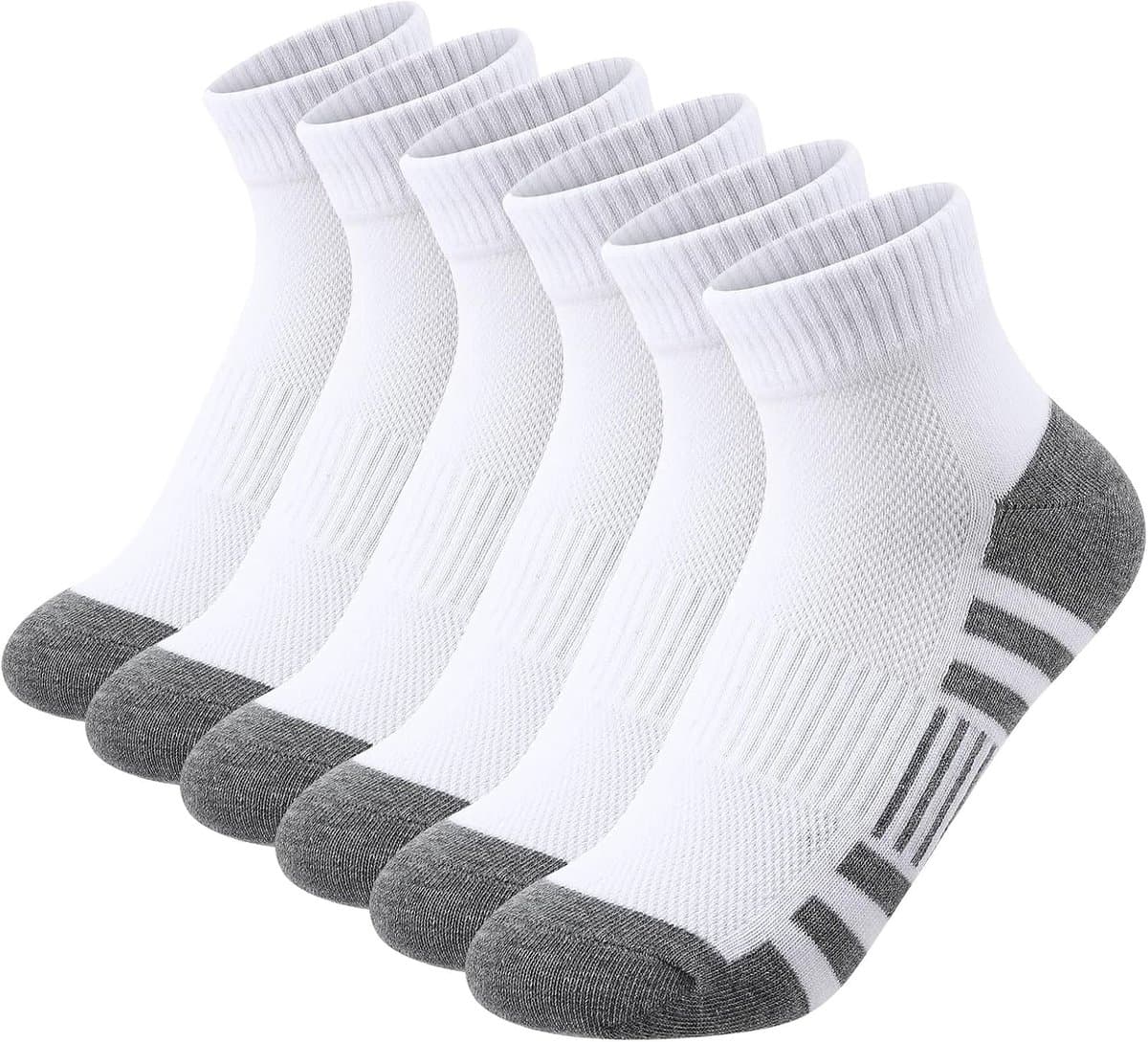 Comfortabele katoenen sneakersokken voor heren - 6 paar ademende sportsokken met antislip en korte lengte, maat 39-44