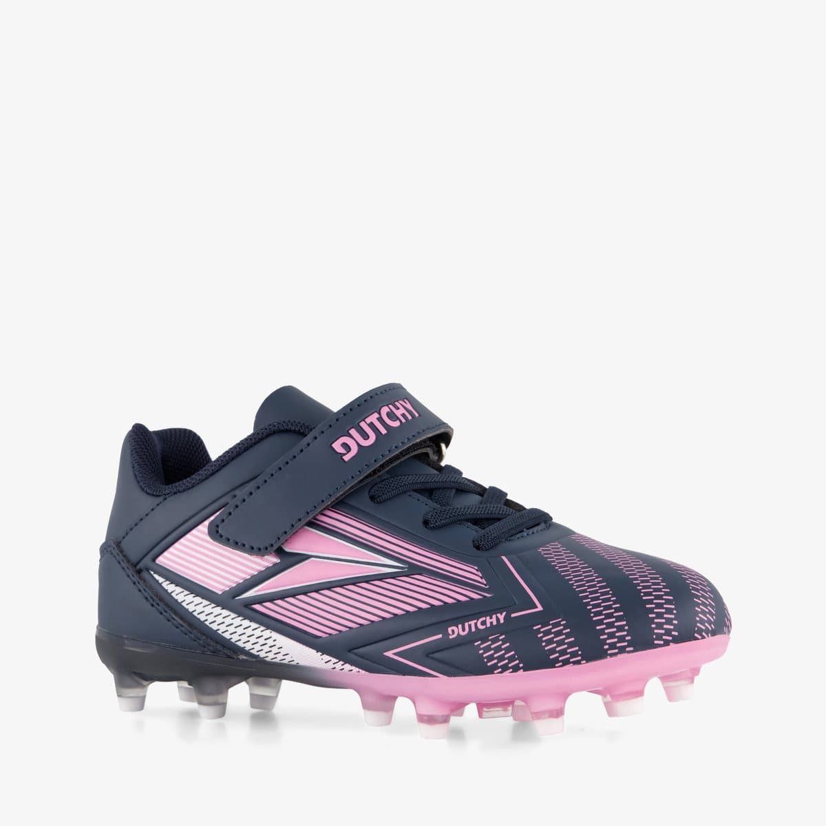 Dutchy Flow FG kinder voetbalschoenen blauw roze - Maat 30 - Uitneembare zool
