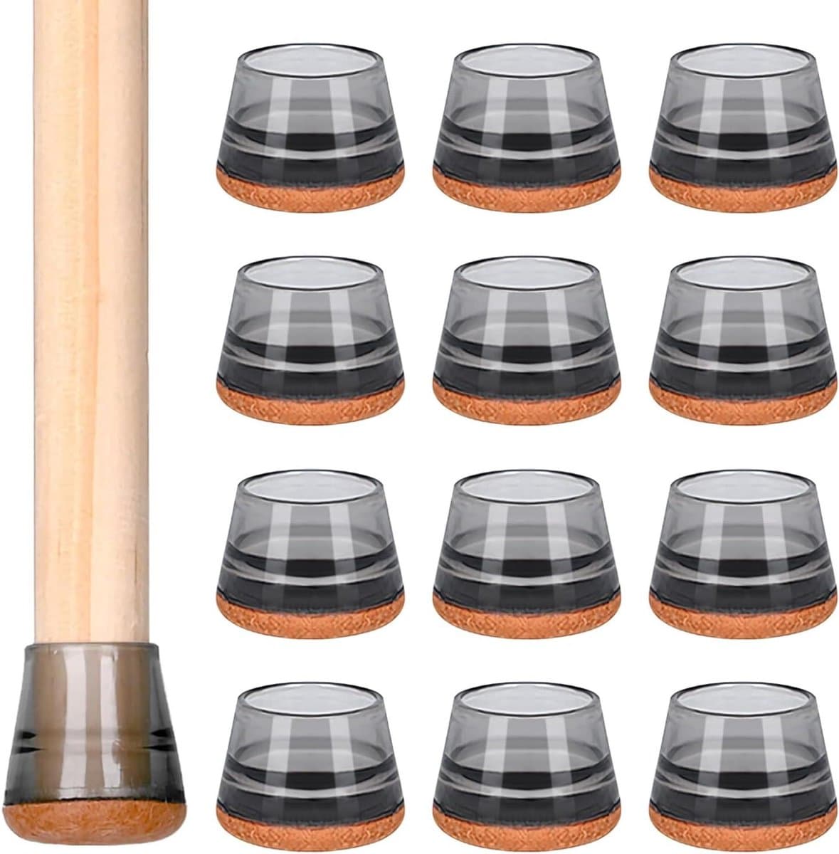 Stoelpootbeschermers - Meubelpads Vloerbeschermers - Vloeren Beschermen - Voorkomt Krassen Geluid - 32 mm Diameter - Zwart