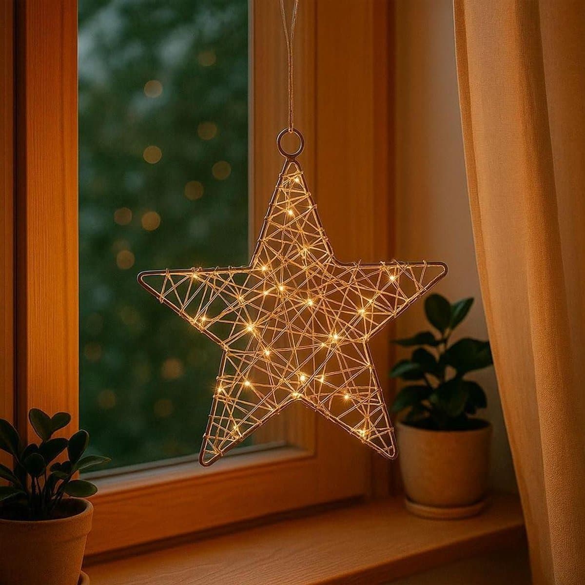 Decoratieve Ster - Ster met Lichtjes - Kerstversiering Huis - Met Timerfunctie - 24 cm Diameter - Zilver