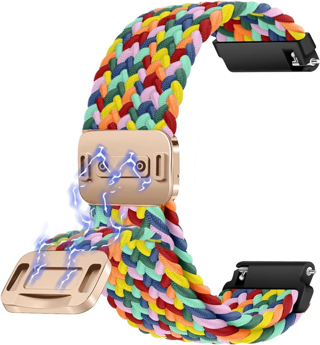 Verstelbare magnetische horlogeband van zacht nylon, 20mm en 22mm, vervangbare armband voor smartwatch en polshorloge