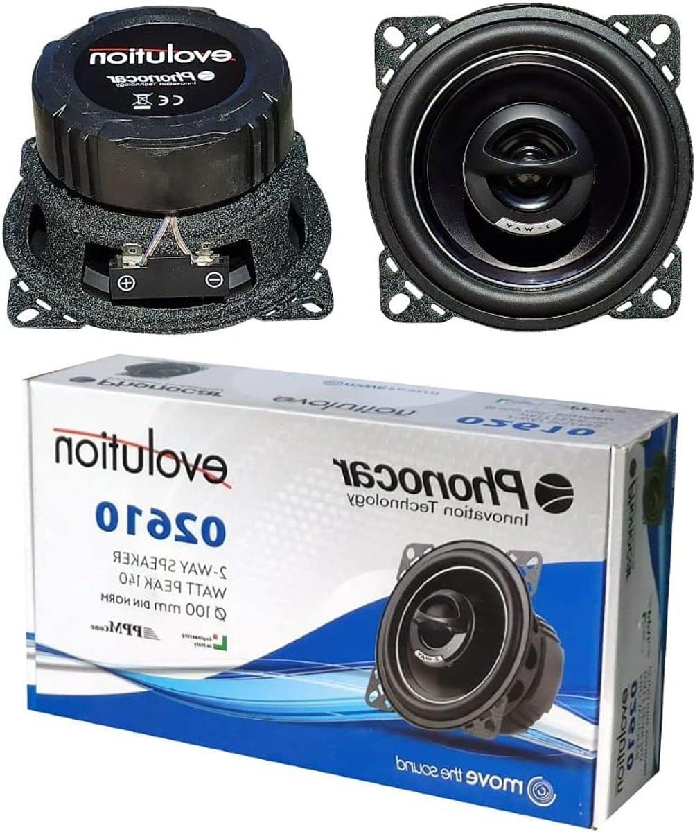 Autoluidsprekers Paar - Coaxiaal Systeem - Muziek Luisteren - Krachtig Geluid - 10cm Doorsnede - Zwart